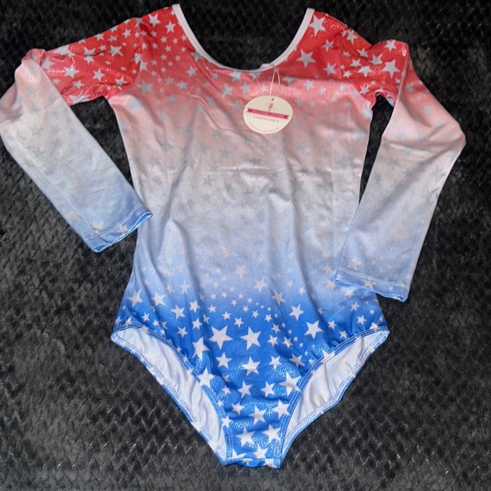 Zaclotre Red, White, and Blue Star Leotard